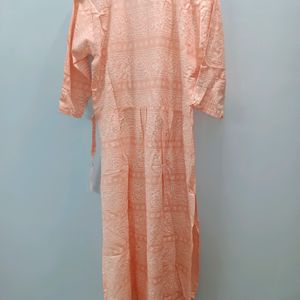 Pretty Peach Embroidered Kurta💕