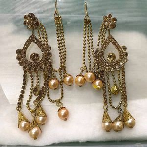 Long Chain Jhumki Earrings