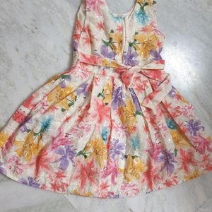 Multicolor Butterfly Floral Kids Dress