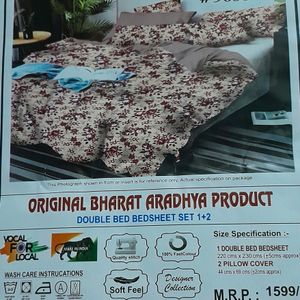 New Floral Double Bedsheet With 2 Pillow Covers