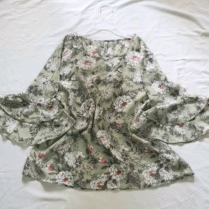 Floral Print Chiffon Top