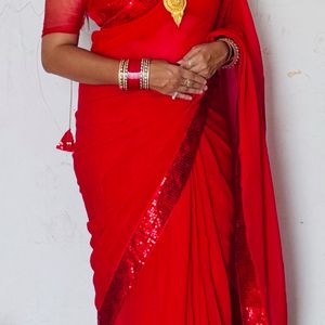 Saree With Stitched Blouse