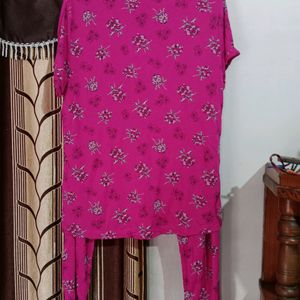 Magenta Colour Sleepwear Set