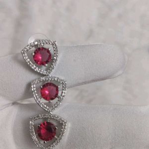 American Diamond Ruby Necklace