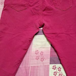 Bright Pink  Capri Jeans