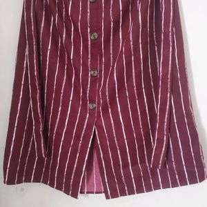 Maroon Striped Skirt