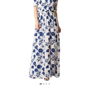 White&Blue Printed Dress(Women’s)