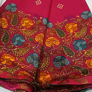 Printed Soft Saree With Unstitched Blouse