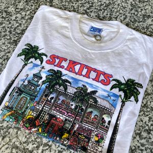 St.Kitts 90s Print Vintage Unisex Tee