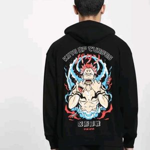 Mens Black Printed Hoodie Sakuna Graphic Design