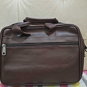 Pure Leather 6 Compartment  Laptop Cum Office Bag