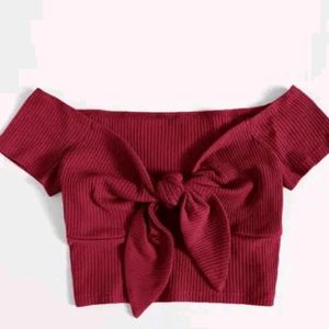 Front Knotted Crop Top