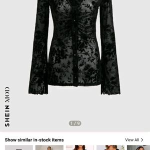 Shein Mesh Style Velvet Touch Shirt