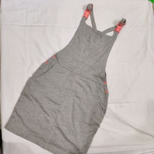 Ajio Grey Dungaree Dress.