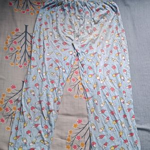 Blue Graphic Printed Icecream Trousers For Girls