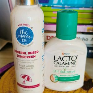 The Moms  Co Sunscreen & Lacto Calamine Face Loti