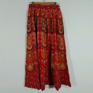 Red Printed Palazzo Pant For Women's