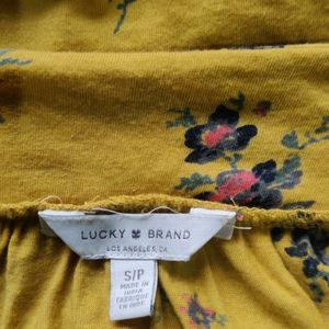 Mustard Yellow Floral Top For Women