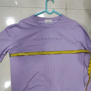 Purple Crew Neck Burberry Sweatshirt