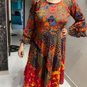 Multi Color Printed Long Kurti