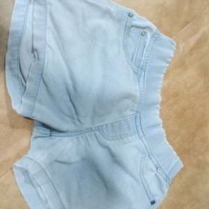 Blue Denim (Thin) Shorts For Kids(Girls)