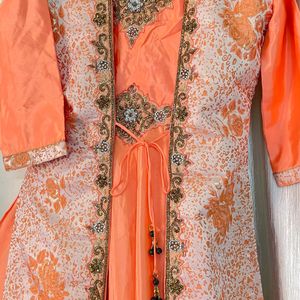 Designer Gown With Jacket Pattern