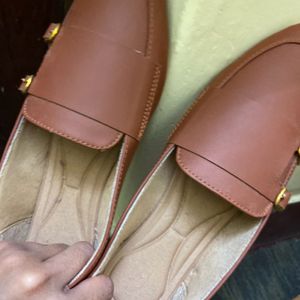 Brand New Brown Loafers with Gold Buckle - Size41