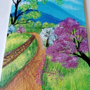 Spring Trees Acrylic Canvas Board (HANDMADE)