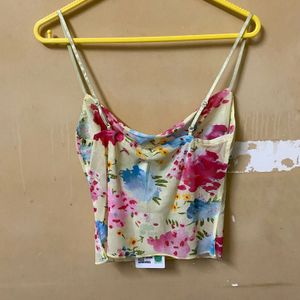 Yellow Floral Crop Top