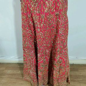 Pink Hand Embroidered Lehenga Choli (Women's)