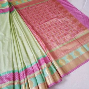 ❣️Stunning Pista-Pink Silk Saree