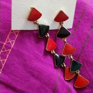 Red Black Earrings