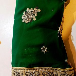 Green Golden Saree