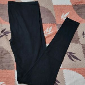 W Brand Women Solid Black Cotton Legging