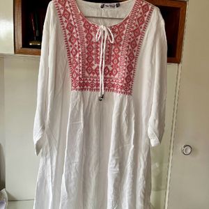 Pink And White Kurta