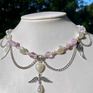 💗 Handmade Wings Coquette Y2k Pinterest Necklace