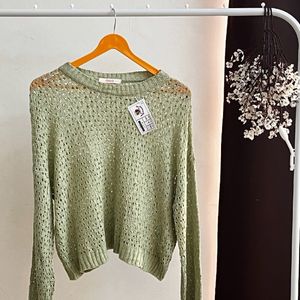 Pista Green Crochet Top