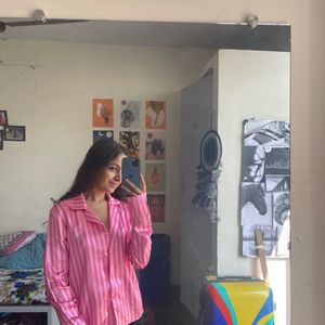 Pink Satin Shirt