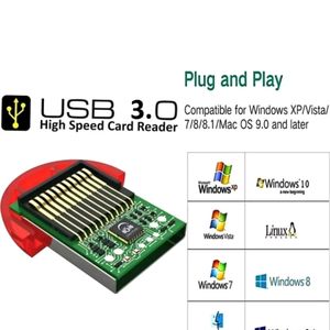 USB 3.0 Plug And Play Card Reader Pack Of 5 Pcs C