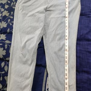 Go Colors Light blue Striped Stretch Trousers