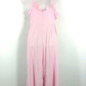 Pink Tie Up Jumpsuit