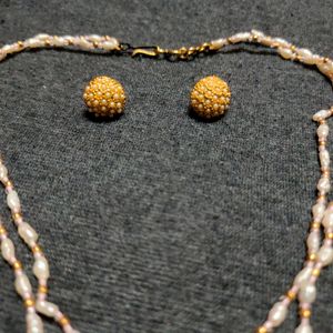 Pearl Gold Plated Jewellery Set