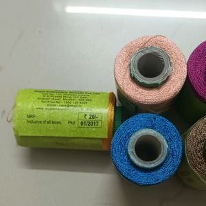 10 Reels Of Silk Thread For Embroidery. Mix Colour