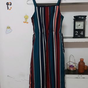 Multi Colour Side Slit Midi Dress