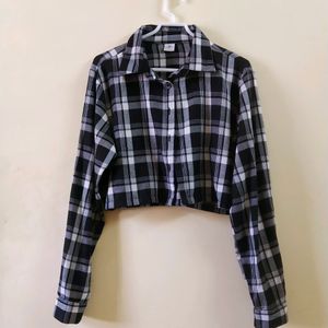 Checkered Crop Shirt