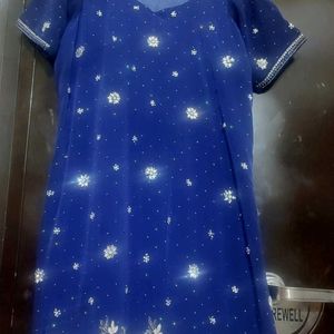 Navy Blue Party Wear Suit Salwar & Dupatta 42 Bust