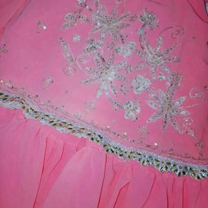 Pink Heavy Embroidered Sharara Suit