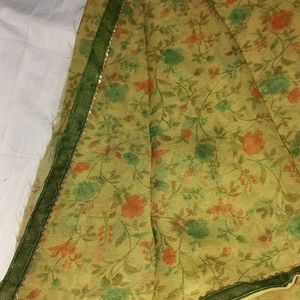 New Mustard Printed Saree