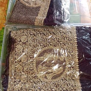 Heavy Bridal Saree With Plastic Box