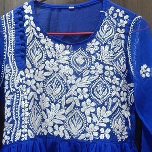 Chikankari Blue Kurti